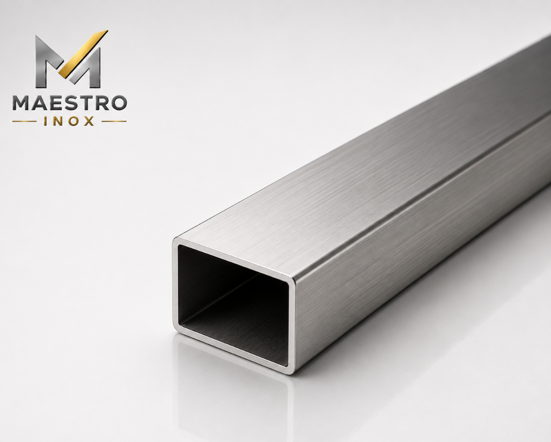 Țeavă dreptunghiulară din inox AISI 304 – 20×10×1,0 mm – Satin