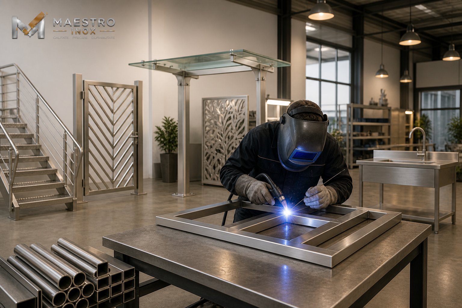 Lucrări personalizate din inox – realizate la comandă